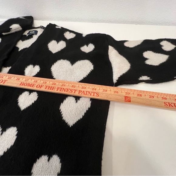 Anthropologie Maeve Halley Hearts Cardigan In Black/White | Size M/L oversized - Picture 14 of 16